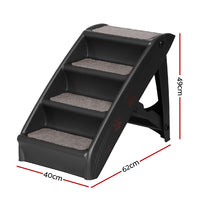 Thumbnail for i.Pet Dog Ramp Steps For Bed Sofa Car Pet Stairs Ladder Portable Foldable Black