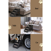 Thumbnail for i.Pet Dog Ramp Steps For Bed Sofa Car Pet Stairs Ladder Portable Foldable Black