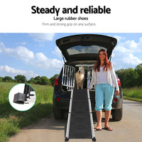 Thumbnail for i.Pet Dog Ramp Pet Stairs Steps Car SUV Foldable Portable Ladder Adjustable