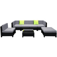 Thumbnail for Gardeon 7-Piece Outdoor Sofa Set Wicker Couch Lounge Setting Seat Cover