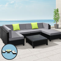 Thumbnail for Gardeon 7-Piece Outdoor Sofa Set Wicker Couch Lounge Setting Seat Cover