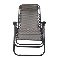 Thumbnail for Gardeon 2PC Zero Gravity Chair Folding Outdoor Recliner Adjustable Sun Lounge Camping Grey