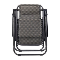 Thumbnail for Gardeon 2PC Zero Gravity Chair Folding Outdoor Recliner Adjustable Sun Lounge Camping Grey