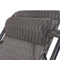 Thumbnail for Gardeon 2PC Zero Gravity Chair Folding Outdoor Recliner Adjustable Sun Lounge Camping Grey