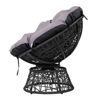 Thumbnail for Gardeon Outdoor Lounge Setting Furniture Wicker Papasan Chairs Table Patio Black