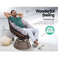 Thumbnail for Gardeon Outdoor Lounge Setting Furniture Wicker Papasan Chairs Table Patio Brown