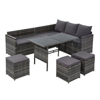 Thumbnail for Gardeon Outdoor Furniture Dining Setting Sofa Set Lounge Wicker 9 Seater Mixed Grey