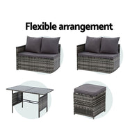 Thumbnail for Gardeon Outdoor Furniture Dining Setting Sofa Set Lounge Wicker 9 Seater Mixed Grey