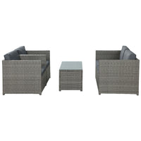 Thumbnail for Gardeon 4-Piece Outdoor Sofa Set Wicker Couch Lounge Setting Grey