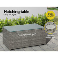 Thumbnail for Gardeon 4-Piece Outdoor Sofa Set Wicker Couch Lounge Setting Grey