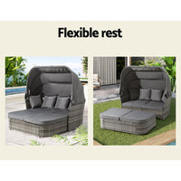 Thumbnail for Gardeon Outdoor Sun Lounge Setting Patio Furniture Wicker Sofa Garden Day Bed