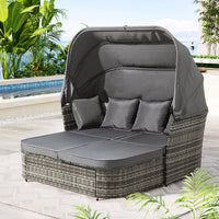 Thumbnail for Gardeon Outdoor Sun Lounge Setting Patio Furniture Wicker Sofa Garden Day Bed