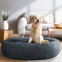 Thumbnail for i.Pet Pet Bed Dog Cat 110cm Calming Extra Large Soft Plush Dark Grey