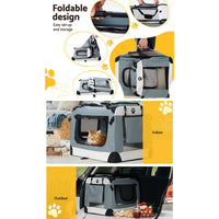 Thumbnail for i.Pet Pet Carrier Soft Crate Dog Cat Travel 90x61CM Portable Foldable Car 2XL