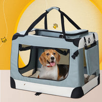 Thumbnail for i.Pet Pet Carrier Soft Crate Dog Cat Travel 90x61CM Portable Foldable Car 2XL