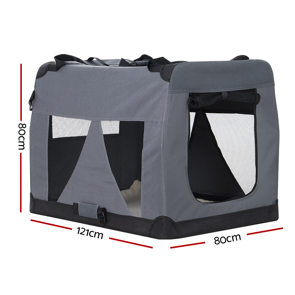 i.Pet Pet Carrier Soft Crate Dog Cat Travel 121x80CM Portable Foldable Car 4XL