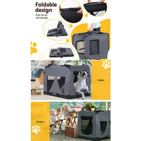 Thumbnail for i.Pet Pet Carrier Soft Crate Dog Cat Travel 121x80CM Portable Foldable Car 4XL