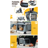 Thumbnail for i.Pet Pet Carrier Soft Crate Dog Cat Travel 70x52CM Portable Foldable Car Large