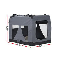 Thumbnail for i.Pet Pet Carrier Soft Crate Dog Cat Travel 60x42CM Portable Foldable Car M