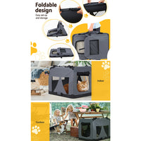 Thumbnail for i.Pet Pet Carrier Soft Crate Dog Cat Travel 60x42CM Portable Foldable Car M