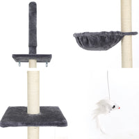 Thumbnail for i.Pet Cat Tree 260cm Tower Scratching Post Scratcher Floor to Ceiling Cats Bed Dark Grey