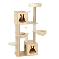 Thumbnail for i.Pet Cat Tree 141cm Tower Scratching Post Scratcher Wood Bed Condo Toys House Ladder