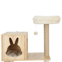 Thumbnail for i.Pet Cat Tree 141cm Tower Scratching Post Scratcher Wood Bed Condo Toys House Ladder