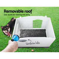 Thumbnail for i.Pet Dog Kennel House Extra Large Outdoor Plastic Puppy Pet Cabin Shelter XL Grey