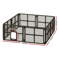 Thumbnail for i.Pet Dog Playpen Enclosure 8 Panel Pet Fence Plastic Play Pen