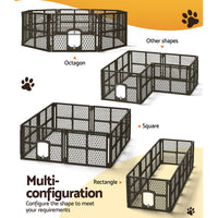 Thumbnail for i.Pet Dog Playpen Enclosure 8 Panel Pet Fence Plastic Play Pen