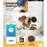 Thumbnail for i.Pet Automatic Pet Feeder 6L Wifi Camera Dog Cat Smart Food Dispenser Timer