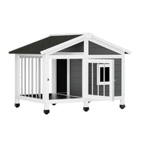 Thumbnail for i.Pet Dog Kennel House Large Wooden Outdoor Pet Kennels Indoor Puppy Cabin Home