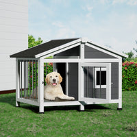 Thumbnail for i.Pet Dog Kennel House Large Wooden Outdoor Pet Kennels Indoor Puppy Cabin Home