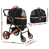 Thumbnail for i.Pet Pet Stroller Dog Pram Large Cat Carrier Travel Foldable Pushchair 4 Wheels