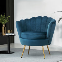 Thumbnail for Artiss Armchair Velvet Blue Callista