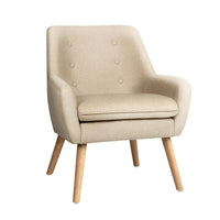 Thumbnail for Artiss Fabric Dining Armchair - Beige