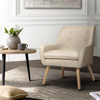 Thumbnail for Artiss Fabric Dining Armchair - Beige