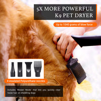 Thumbnail for 2800W Dog Dryer High Velocity Pet Dog Pet Blow Dryer Adjustable Speed 4 Nozzles