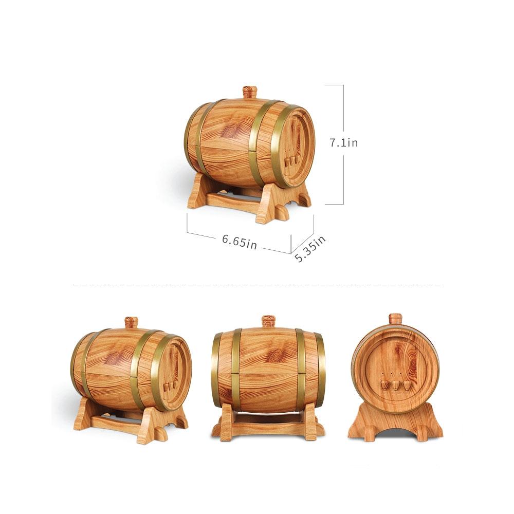 Essential Oil Aroma Diffuser - 350ml Barrel Wood Ultrasonic Air Mist Humidifier - Bring To Door 