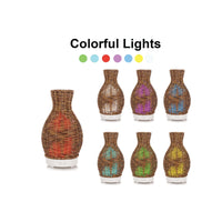 Thumbnail for Essential Oil Aroma Diffuser and Remote - 100ml Rattan Vase Mist Humidifier - Bring To Door 