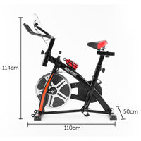 Thumbnail for Powertrain Home Gym Flywheel Exercise Spin Bike - Black