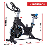 Thumbnail for PowerTrain RX-600 Exercise Spin Bike Cardio Cycle - Blue