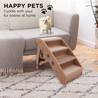 Thumbnail for Furtastic 50cm Foldable Step Ladder Stairs - Brown