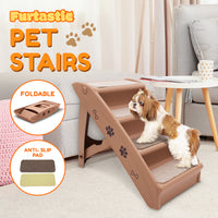 Thumbnail for Furtastic 50cm Foldable Step Ladder Stairs - Brown