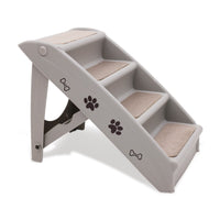 Thumbnail for Furtastic Foldable Pet Stairs in Grey - 50cm Dog Ladder Cat Ramp with Non-Slip Mat for Indoor and Outdoor Use