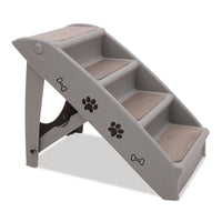 Thumbnail for Furtastic Foldable Pet Stairs in Grey - 50cm Dog Ladder Cat Ramp with Non-Slip Mat for Indoor and Outdoor Use