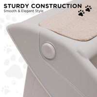 Thumbnail for Furtastic Foldable Pet Stairs in Grey - 50cm Dog Ladder Cat Ramp with Non-Slip Mat for Indoor and Outdoor Use