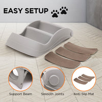 Thumbnail for Furtastic 38cm Foldable Pet Stairs Ramp - Grey