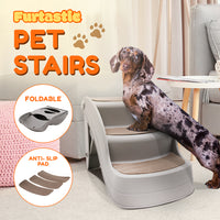 Thumbnail for Furtastic 38cm Foldable Pet Stairs Ramp - Grey