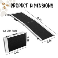 Thumbnail for Klika Foldable Aluminium Dog Ramp - 122 x 38 cm